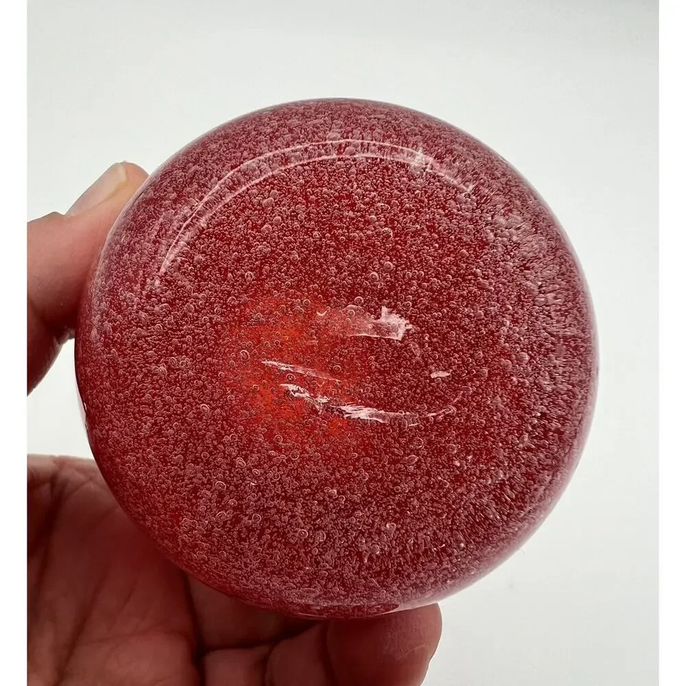Hand Blown Red Art Glass Stretch Lip Spouted Bud Vase 4” Mid Century Style